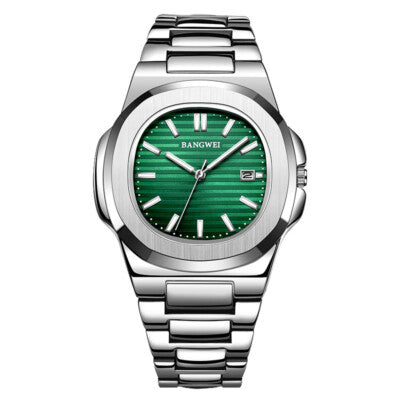 BANGWEI/LIGE Men's Retro Quartz Watch Business Steel Band ...