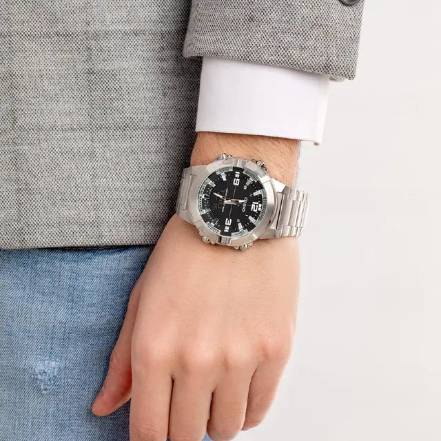 Casio Analoge Digital Mens Stainless Steel,Mens fashion watch