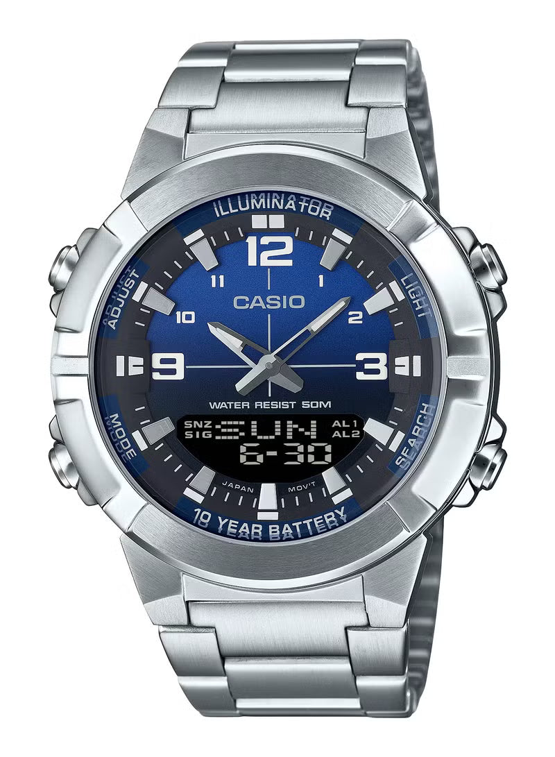 Casio Analoge Digital Mens Stainless Steel,Mens fashion watch
