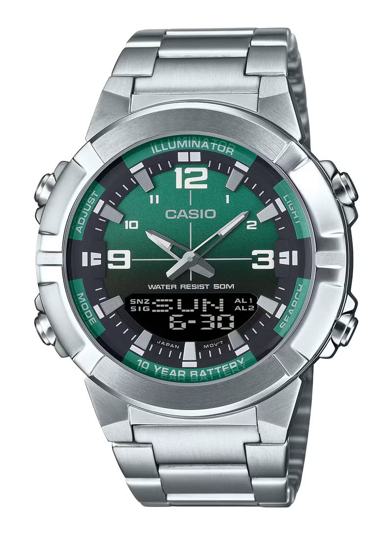 Casio Analoge Digital Mens Stainless Steel,Mens fashion watch