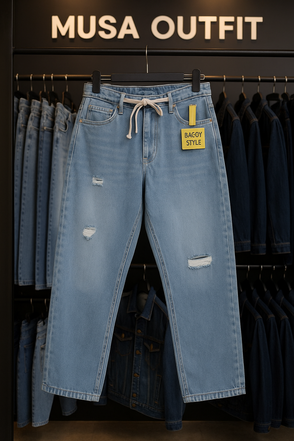 "Men’s Baggy Cargo Jeans – Loose Fit Denim Pants with Pockets | Streetwear Casual Trousers