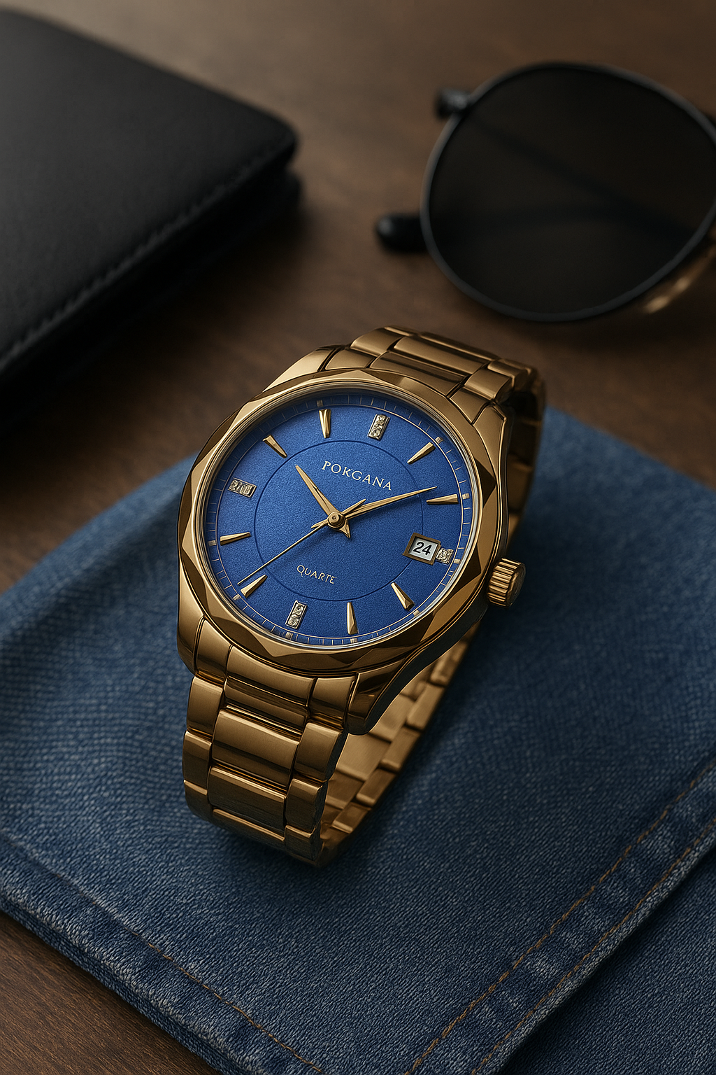 Buy BINBOND Black Watch for Men Luxury Diamond Business Dress ...