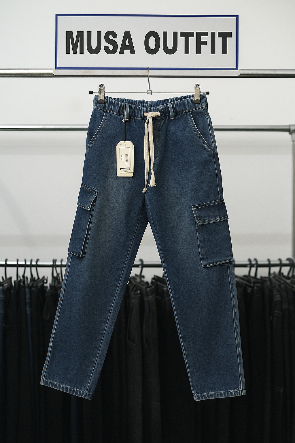 "Men’s Baggy Cargo Jeans – Loose Fit Denim Pants with Pockets | Streetwear Casual Trousers