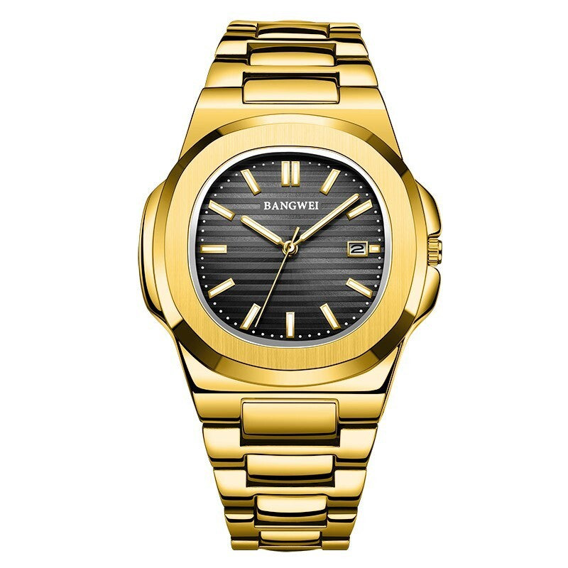 BANGWEI/LIGE Men's Retro Quartz Watch Business Steel Band ...