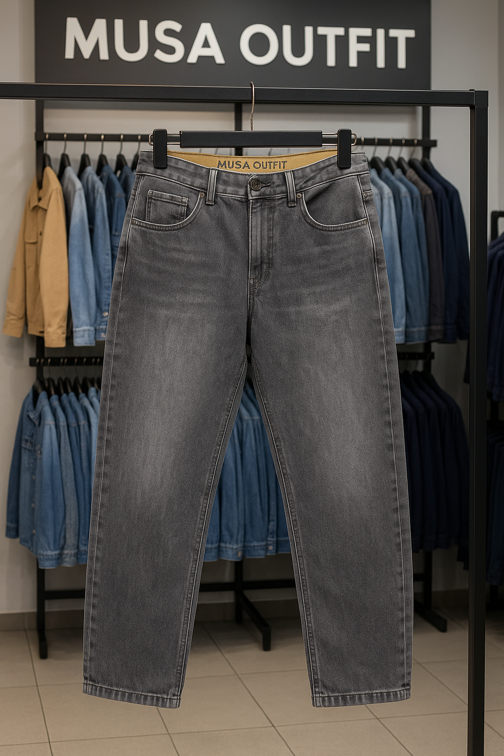 "Men’s Baggy Cargo Jeans – Loose Fit Denim Pants with Pockets | Streetwear Casual Trousers