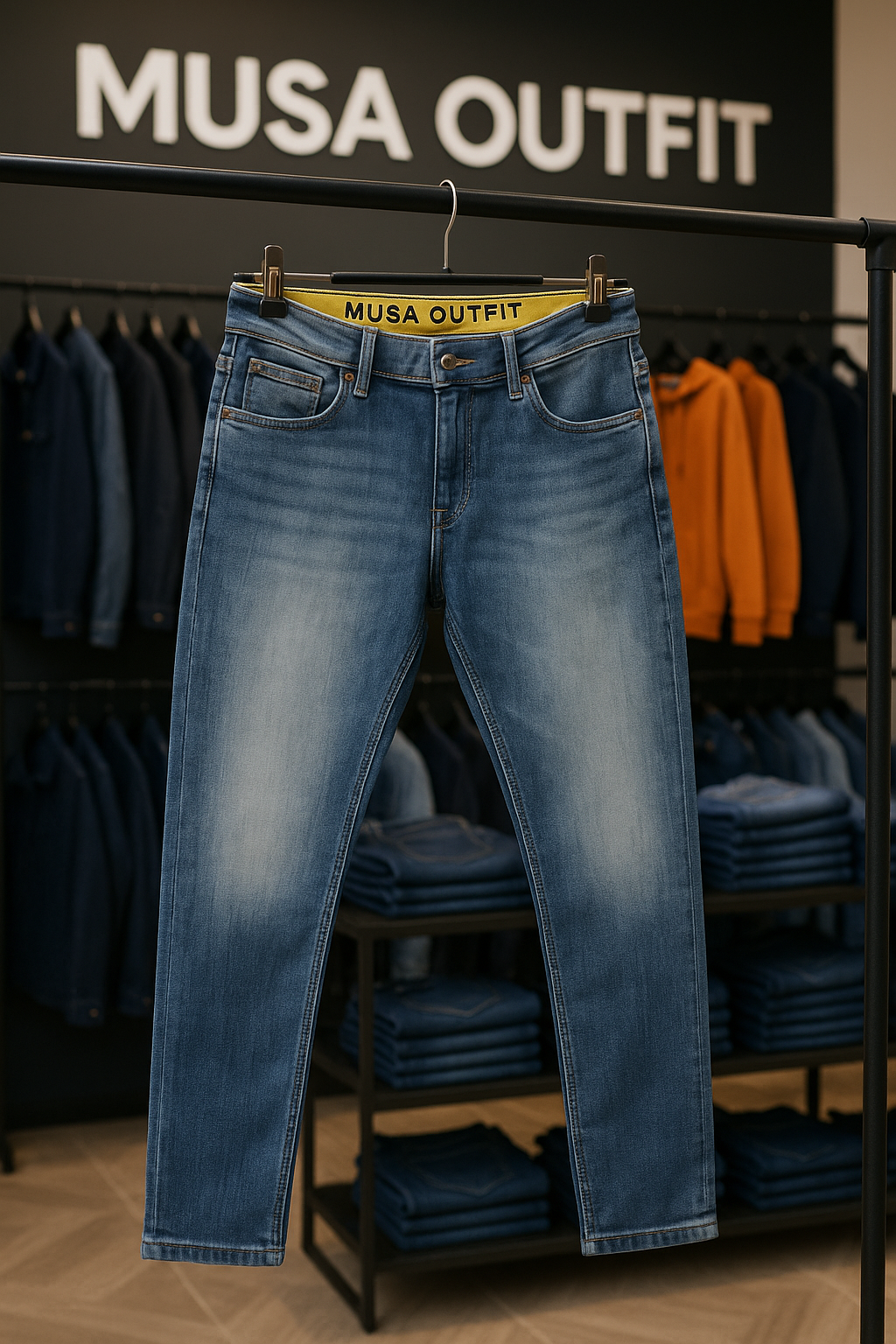 "Men’s Baggy Cargo Jeans – Loose Fit Denim Pants with Pockets | Streetwear Casual Trousers