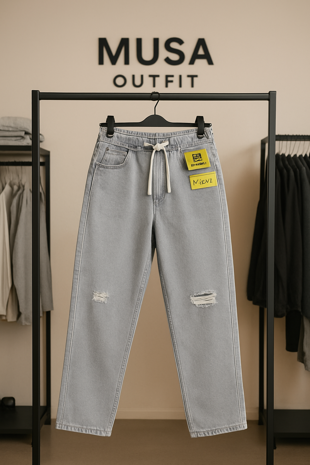 "Men’s Baggy Cargo Jeans – Loose Fit Denim Pants with Pockets | Streetwear Casual Trousers