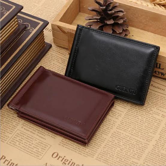 New Brand Luxury Business Man money clip wallet with metal clamp magnet hasp card slots slim designer leather purse for men -AZURA