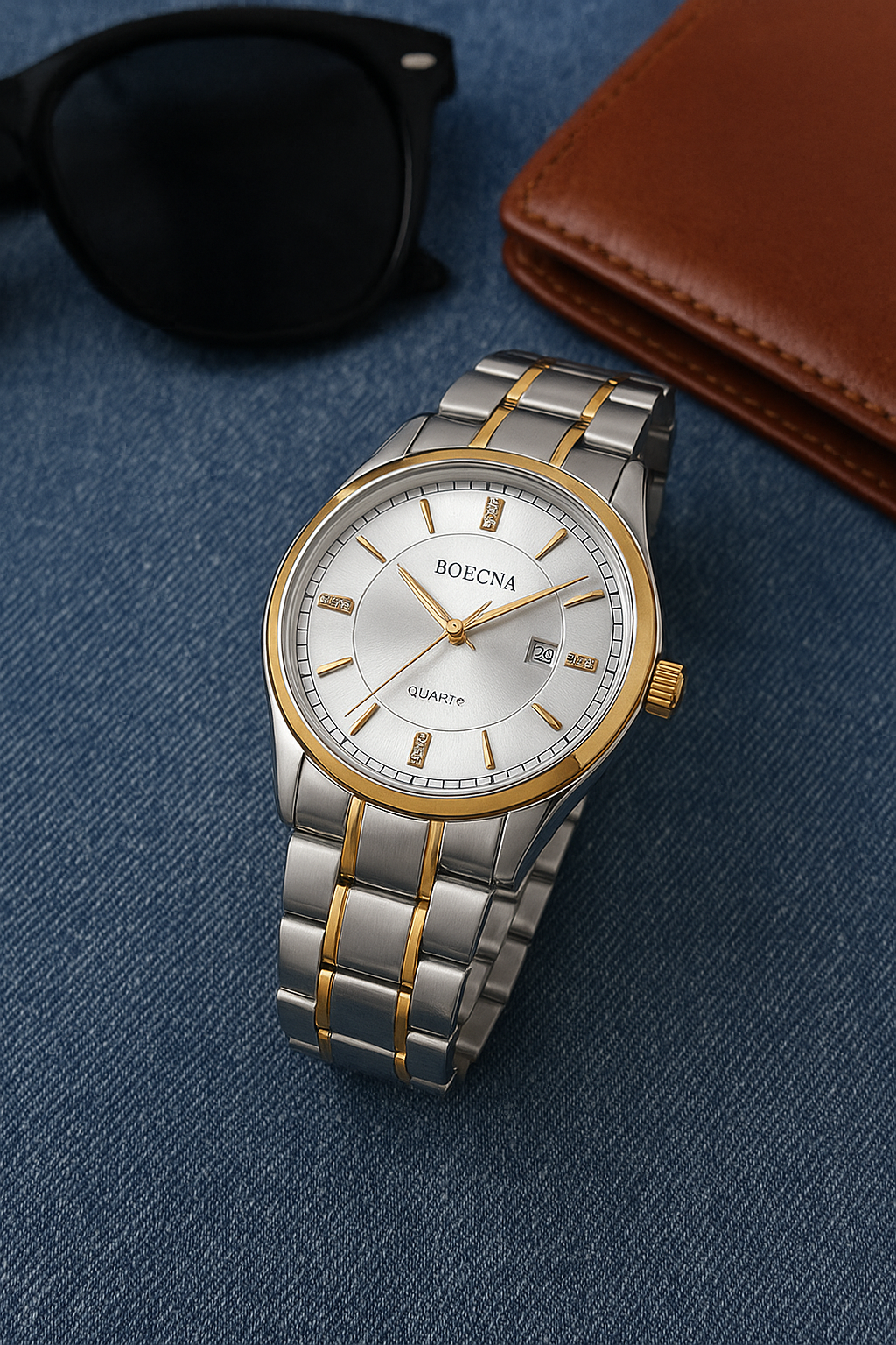 Buy BINBOND Black Watch for Men Luxury Diamond Business Dress ...