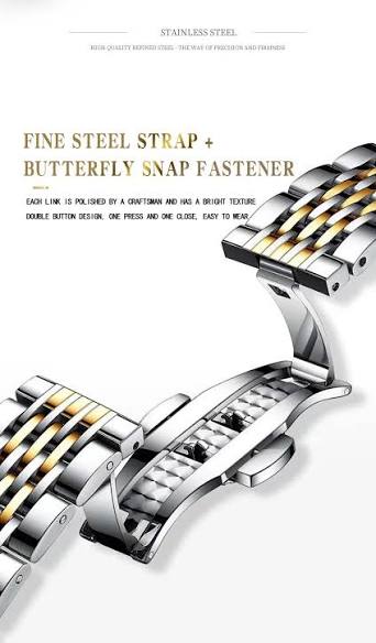 Buy BINBOND Black Watch for Men Luxury Diamond Business Dress ...